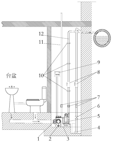 Exlift50D外置污水提升器安装示意图